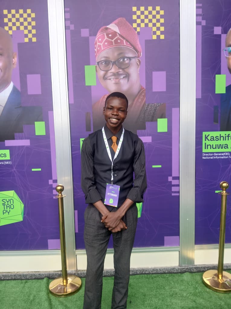 Jonathan Valentine Barinadaa, technical SEO specialist, at a technology conference
