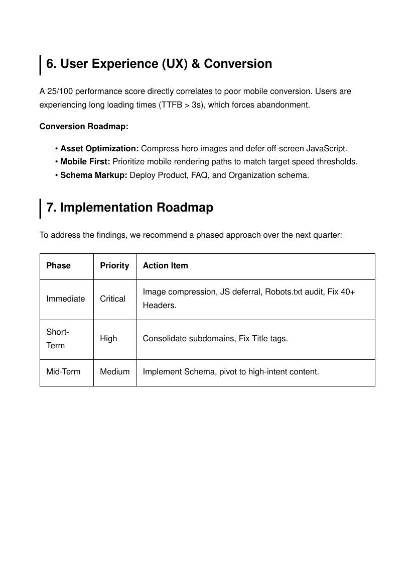 UX & implementation roadmap
