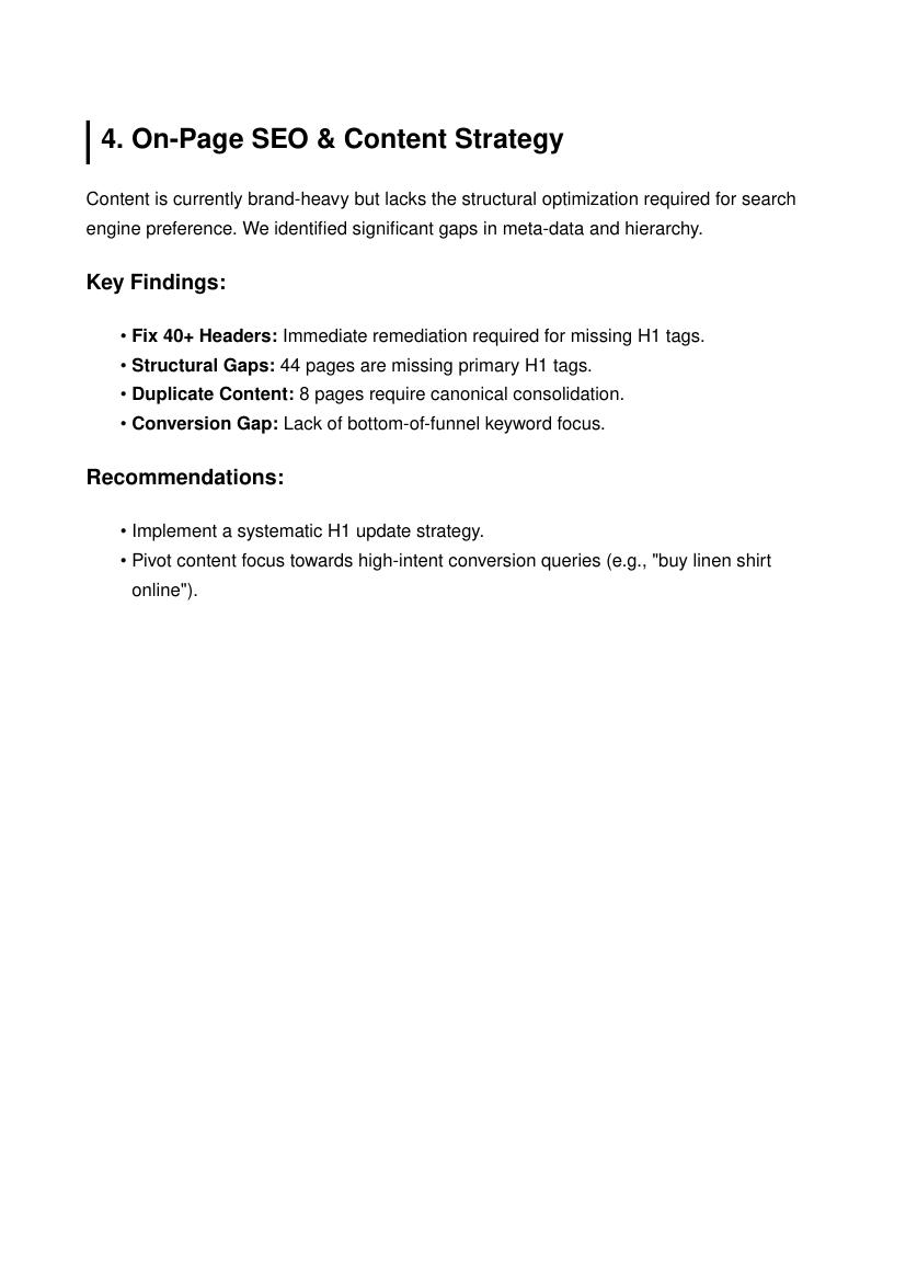On-page & content