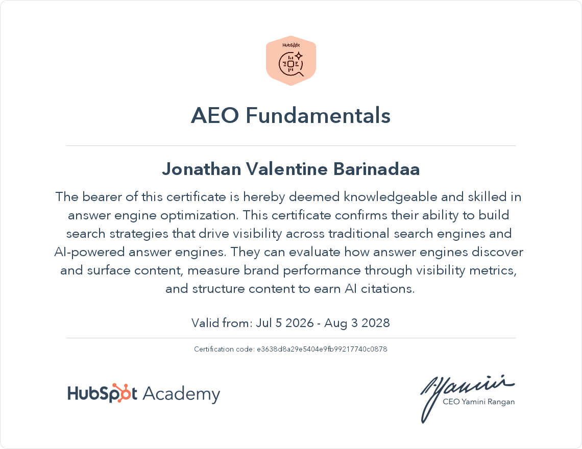 HubSpot Academy — AEO Fundamentals